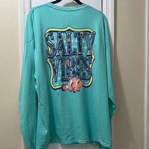 Benny & Belle Turquoise Long Sleeve Shirt “Salty Vibes” Clownfish